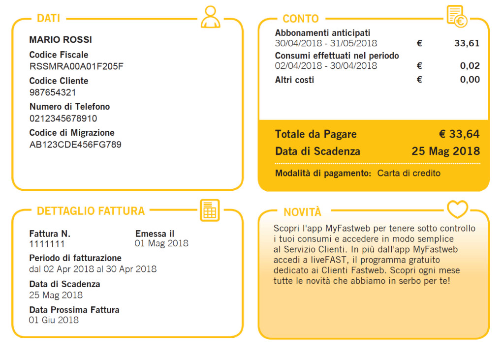 SCARICA CONTO FASTWEB